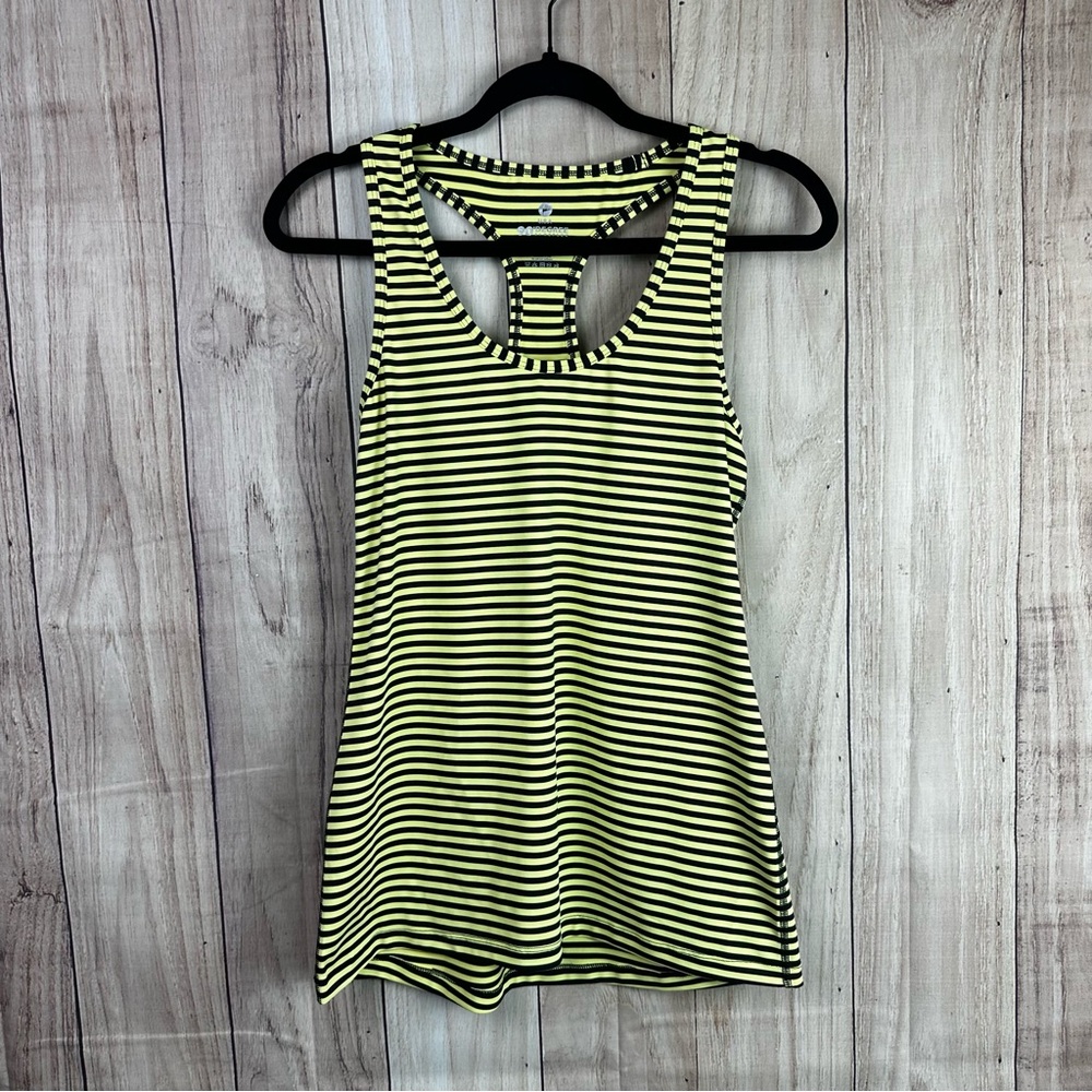 90 Degree By Reflex Yellow and Black Striped Tank Top